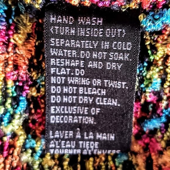 Christina Rotelli Multicolor Woven Knit Fringed Cardigan Sweater - Picture 5 of 5